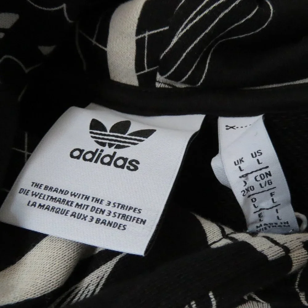 Adidas R.Y.V. Graphic Hoodie by Patrick Kyle GN3345 L Black White NWT Ra…